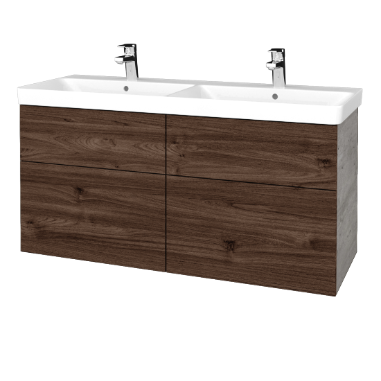 Umyvadlová skříňka Q MAX SZZ4 120 (umyvadlo Victory)  - D01 Beton - Úchytka T00 (bez úchytky) - D25 Teak