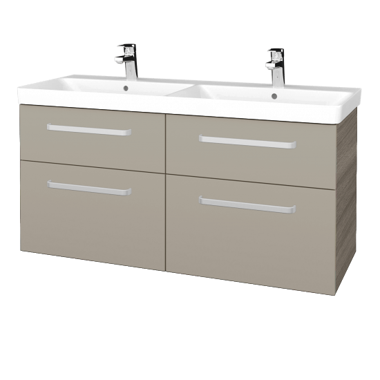 Badezimmerschrank NEXT SZZ4 120  - D03 Cafe - Griffes T01 - L04 Taupe Lack Hochglanz