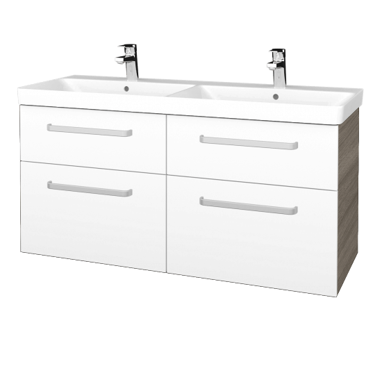 Umyvadlová skříňka Q MAX SZZ4 120  - D03 Cafe - Úchytka T01 - M01 Bílá mat