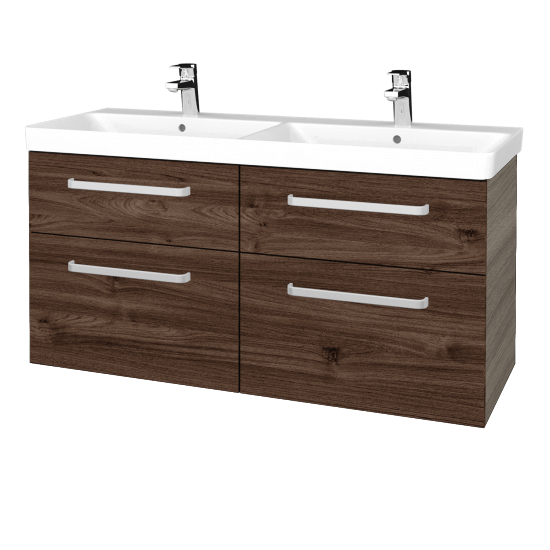 Umyvadlová skříňka Q MAX SZZ4 120  - D03 Cafe - Úchytka T01 - D25 Teak