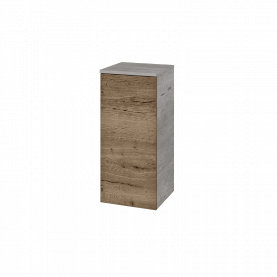 Nízká skříňka DOS SND 35  - D01 Beton - Bezúchytkové provedení T00 (bez vrtání pro úchytku) - D21 Tobacco - Levé