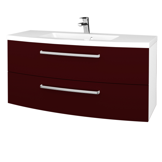 Umyvadlová skříňka BRIO SZZ2 120  - L01 Bílá vysoký lesk - L17 Černá vysoký lesk