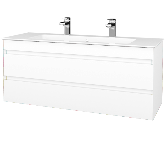Koupelnová skříňka MAJESTY SZZ2 120  - L01 Bílá vysoký lesk - M01 Bílá mat