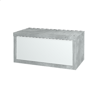 Koupelnová skříňka STORM SZZ 80  - D01 Beton - L01 Bílá vysoký lesk