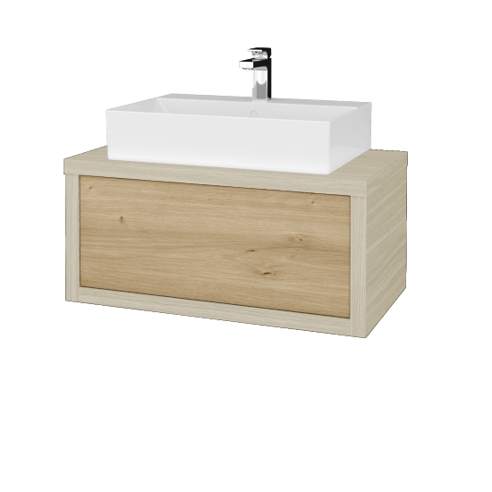 Umyvadlová skříňka STORM SZZ 80 (umyvadlo Kube)  - D04 Dub - D22 Karamel
