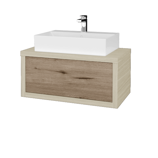 Umyvadlová skříňka STORM SZZ 80 (umyvadlo Kube)  - D04 Dub - D23 Herkules