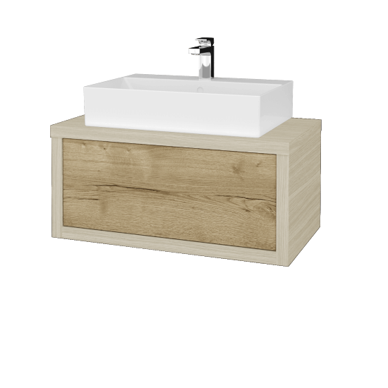 Umyvadlová skříňka STORM SZZ 80 (umyvadlo Kube)  - D04 Dub - D26 Ontario
