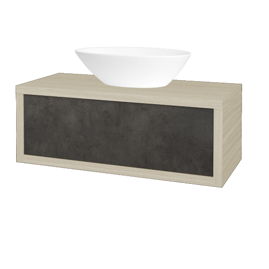 Umyvadlová skříňka STORM SZZ 100 (umyvadlo Triumph)  - D04 Dub - D16 Beton tmavý