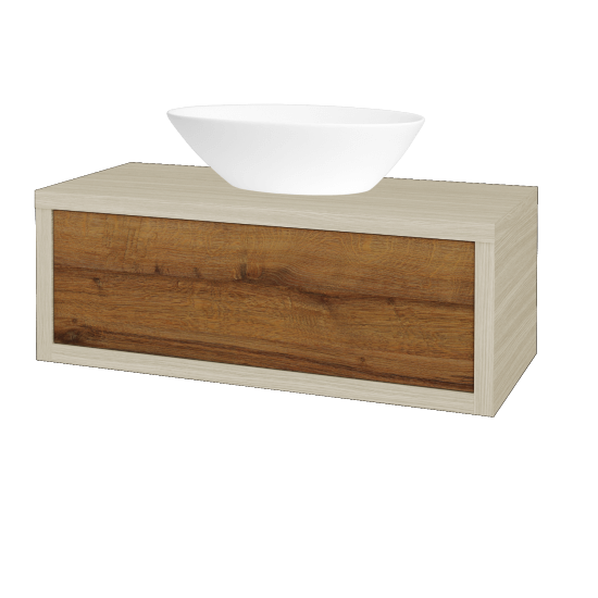 Umyvadlová skříňka STORM SZZ 100 (umyvadlo Triumph)  - D04 Dub - D27 Cognac