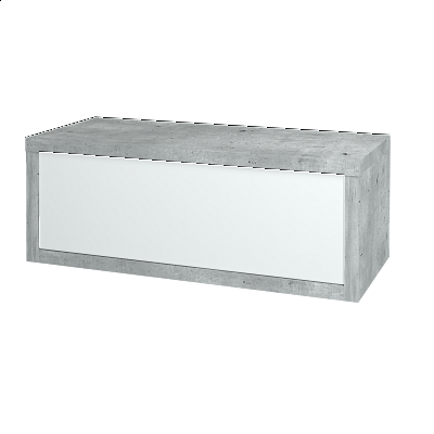 Koupelnová skříňka STORM SZZ 100  - D01 Beton - L01 Bílá vysoký lesk
