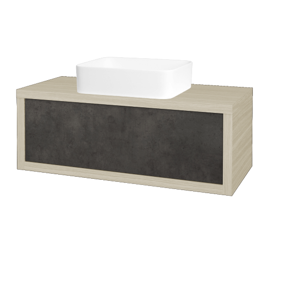 Badezimmerschrank MOVE SZZ 100 (Waschtisch Joy)  - D04 Eiche - D16 Dark Beton