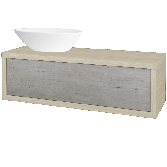 Badezimmerschrank MOVE SZZ2 120 (Waschtisch Triumph)  - D04 Eiche - D01 Beton - Links