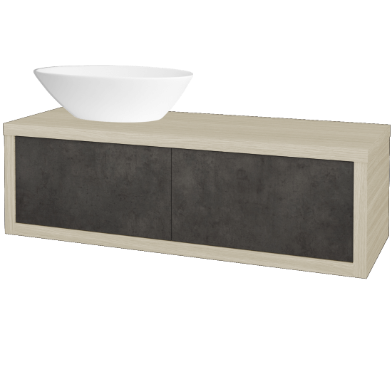 Umyvadlová skříňka STORM SZZ2 120 (umyvadlo Triumph)  - D04 Dub - D16 Beton tmavý - Levé