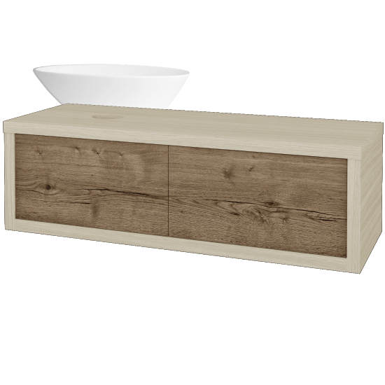Umyvadlová skříňka STORM SZZ2 120 (umyvadlo Triumph)  - D04 Dub - D21 Tobacco - Levé