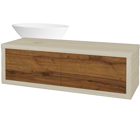 Umyvadlová skříňka STORM SZZ2 120 (umyvadlo Triumph)  - D04 Dub - D27 Cognac - Levé