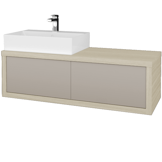 Umyvadlová skříňka STORM SZZ2 120 (umyvadlo Kube)  - D04 Dub - N07 Stone - Levé