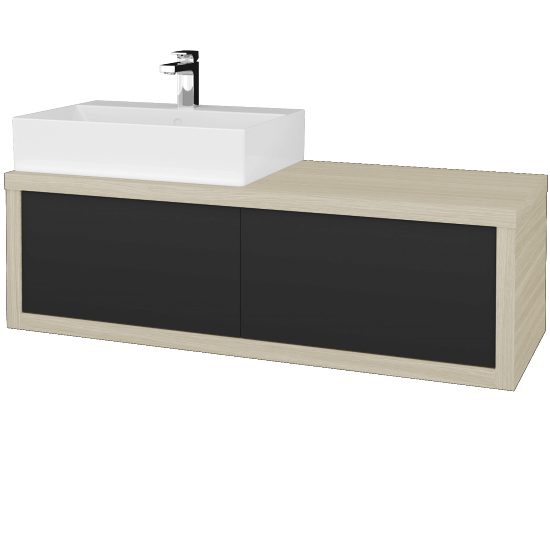 Umyvadlová skříňka STORM SZZ2 120 (umyvadlo Kube)  - D04 Dub - N03 Graphite - Levé
