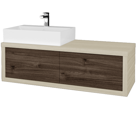 Umyvadlová skříňka STORM SZZ2 120 (umyvadlo Kube)  - D04 Dub - D25 Teak - Levé