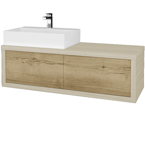 Umyvadlová skříňka STORM SZZ2 120 (umyvadlo Kube)  - D04 Dub - D26 Ontario - Levé