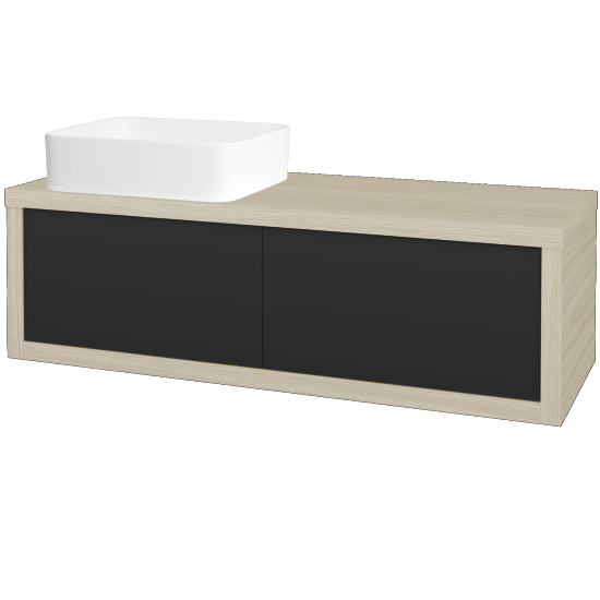Umyvadlová skříňka STORM SZZ2 120 (umyvadlo Joy)  - D04 Dub - N03 Graphite - Levé