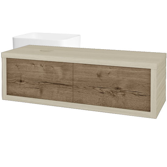 Umyvadlová skříňka STORM SZZ2 120 (umyvadlo Joy)  - D04 Dub - D21 Tobacco - Levé
