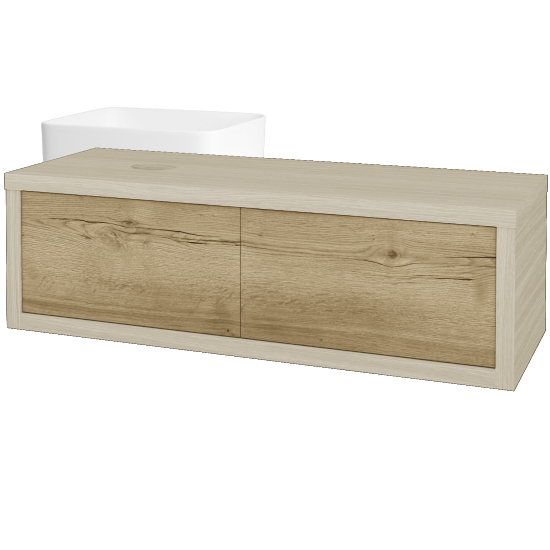 Umyvadlová skříňka STORM SZZ2 120 (umyvadlo Joy)  - D04 Dub - D26 Ontario - Levé