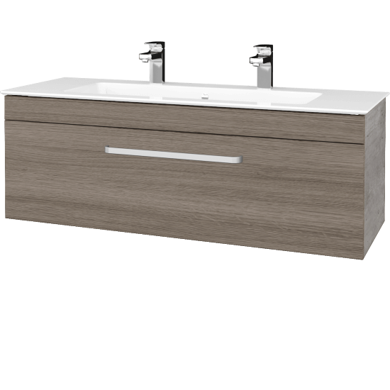 Umyvadlová skříňka ASTON SZZ 120  - D01 Beton - Úchytka T01 - D03 Cafe