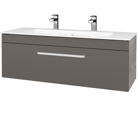 Umyvadlová skříňka ASTON SZZ 120  - D01 Beton - Úchytka T01 - N06 Lava