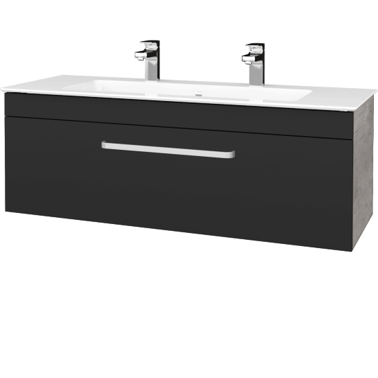 Umyvadlová skříňka ASTON SZZ 120  - D01 Beton - Úchytka T01 - N03 Graphite