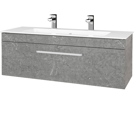 Umyvadlová skříňka ASTON SZZ 120  - D01 Beton - Úchytka T01 - D20 Galaxy