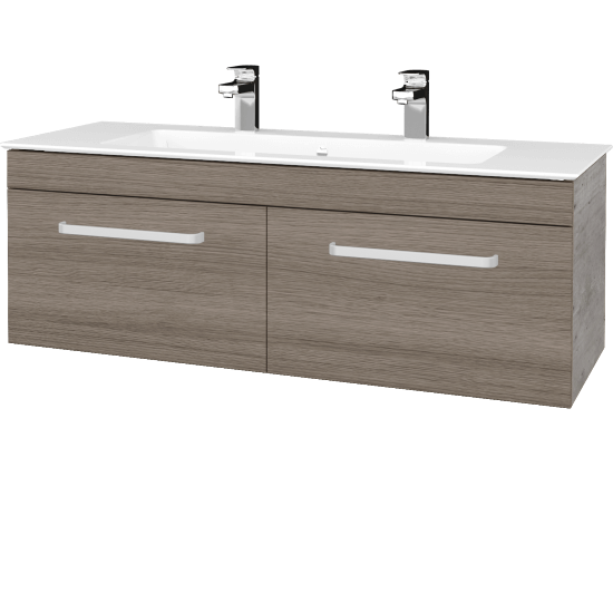 Umyvadlová skříňka ASTON SZZ2 120  - D01 Beton - Úchytka T01 - D03 Cafe