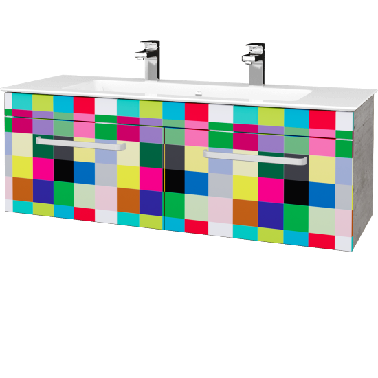 Umyvadlová skříňka ASTON SZZ2 120  - D01 Beton - Úchytka T01 - Individuální odstín dle RAL/NCS