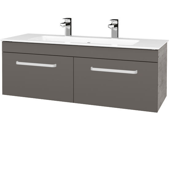 Umyvadlová skříňka ASTON SZZ2 120  - D01 Beton - Úchytka T01 - N06 Lava