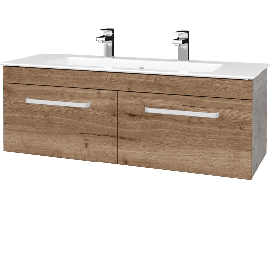 Umyvadlová skříňka ASTON SZZ2 120  - D01 Beton - Úchytka T01 - D21 Tobacco