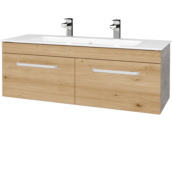 Umyvadlová skříňka ASTON SZZ2 120  - D01 Beton - Úchytka T01 - D22 Karamel
