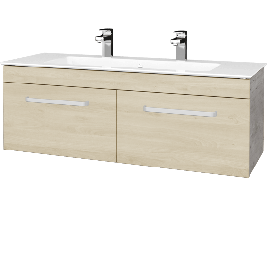 Umyvadlová skříňka ASTON SZZ2 120  - D01 Beton - Úchytka T01 - D24 Ohio