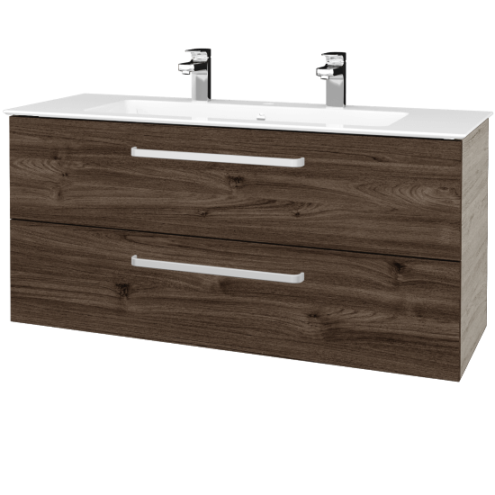 Umyvadlová skříňka GIO SZZ2 120  - D05 Oregon - Úchytka T01 - D25 Teak