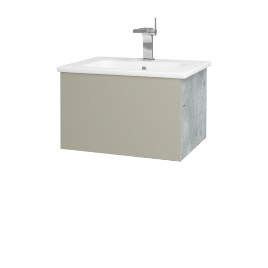 Kúpeľňová skrinka VARIANTE SZZ 60 (umývadlo Euphoria)  - D01 Betón - L04 Béžová vysoký lesk