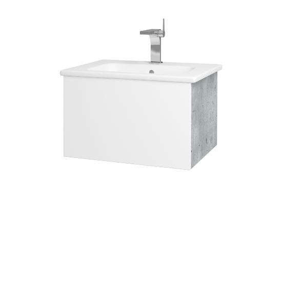 Umyvadlová skříňka VARIANTE SZZ 60 (umyvadlo Euphoria)  - D01 Beton - M01 Bílá mat