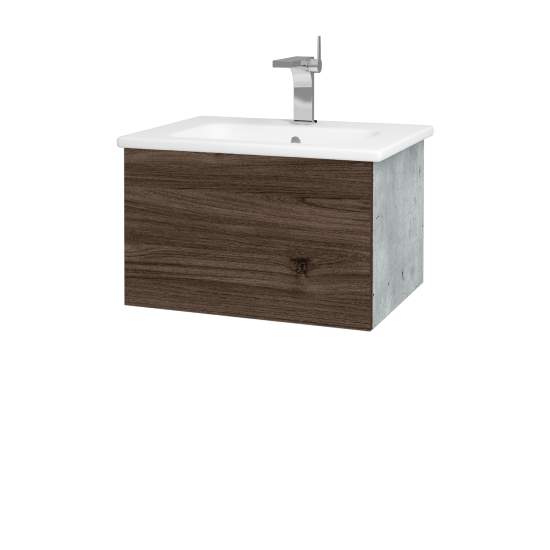 Umyvadlová skříňka VARIANTE SZZ 60 (umyvadlo Euphoria)  - D01 Beton - D25 Teak