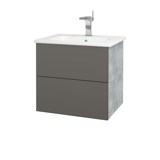Umyvadlová skříňka VARIANTE SZZ2 60 (umyvadlo Euphoria)  - D01 Beton - N06 Lava