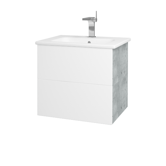 Umyvadlová skříňka VARIANTE SZZ2 60 (umyvadlo Euphoria)  - D01 Beton - M01 Bílá mat