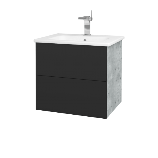 Umyvadlová skříňka VARIANTE SZZ2 60 (umyvadlo Euphoria)  - D01 Beton - N03 Graphite