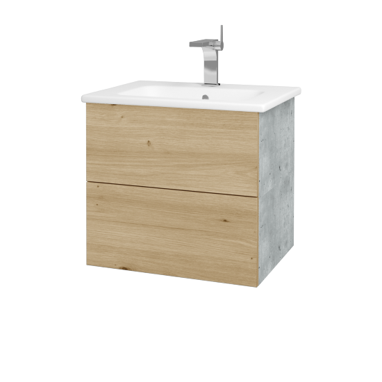 Umyvadlová skříňka VARIANTE SZZ2 60 (umyvadlo Euphoria)  - D01 Beton - D22 Karamel