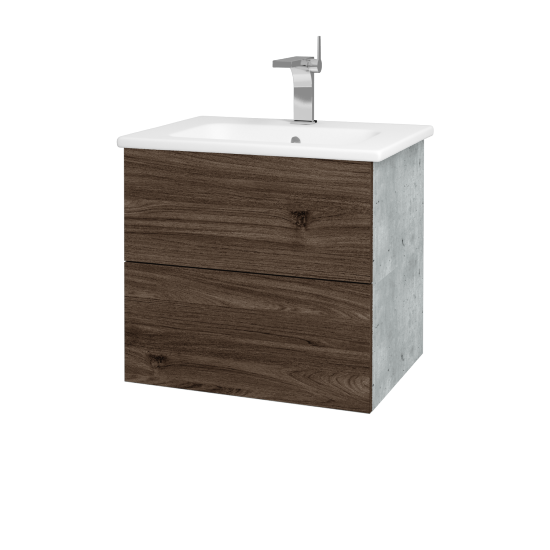 Umyvadlová skříňka VARIANTE SZZ2 60 (umyvadlo Euphoria)  - D01 Beton - D25 Teak