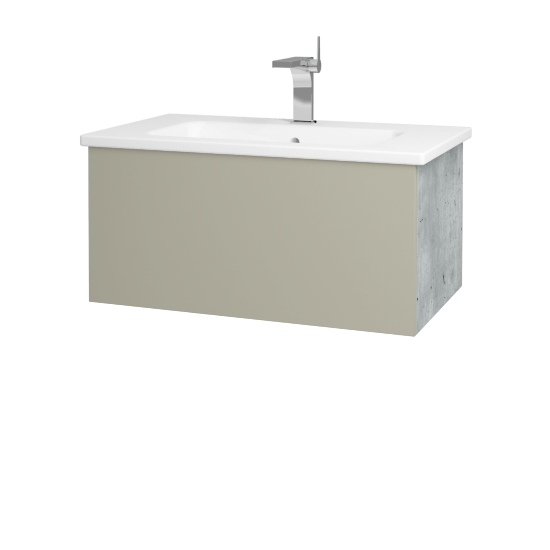 Umyvadlová skříňka VARIANTE SZZ 80 (umyvadlo Euphoria)  - D01 Beton - L04 Béžová vysoký lesk