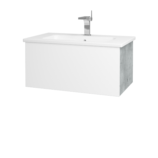 Umyvadlová skříňka VARIANTE SZZ 80 (umyvadlo Euphoria)  - D01 Beton - M01 Bílá mat