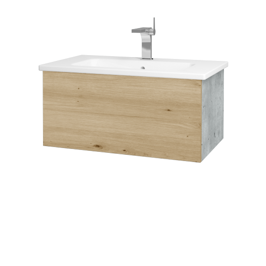 Umyvadlová skříňka VARIANTE SZZ 80 (umyvadlo Euphoria)  - D01 Beton - D22 Karamel