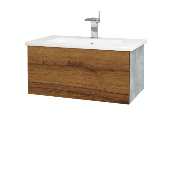 Umyvadlová skříňka VARIANTE SZZ 80 (umyvadlo Euphoria)  - D01 Beton - D27 Cognac