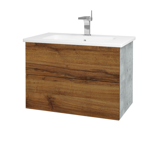Umyvadlová skříňka VARIANTE SZZ2 80 (umyvadlo Euphoria)  - D01 Beton - D27 Cognac